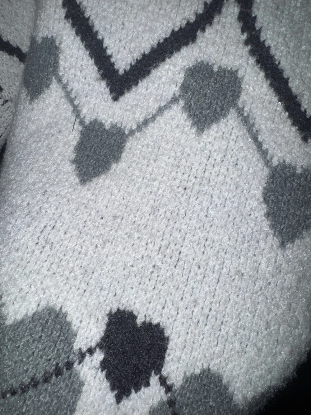 Carter's Cream and Gray Heart-Pattern Crewneck Sweater